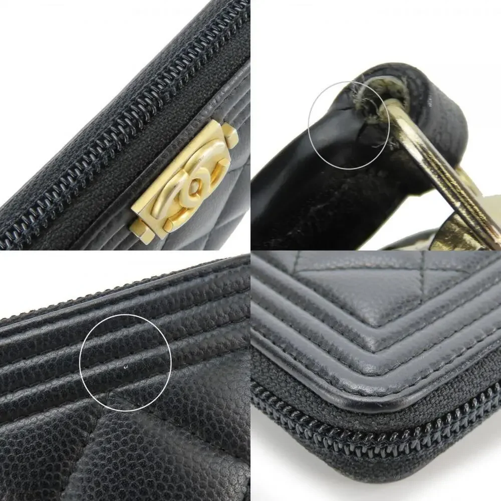 CHANEL Black Caviar Leather Wallet